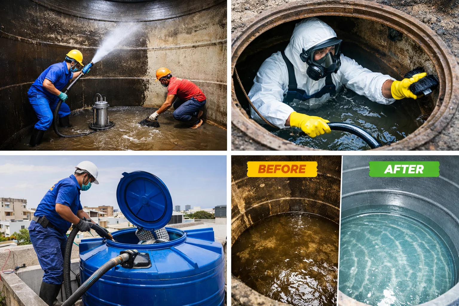 Professional water tank cleaning service for safe and hygienic water